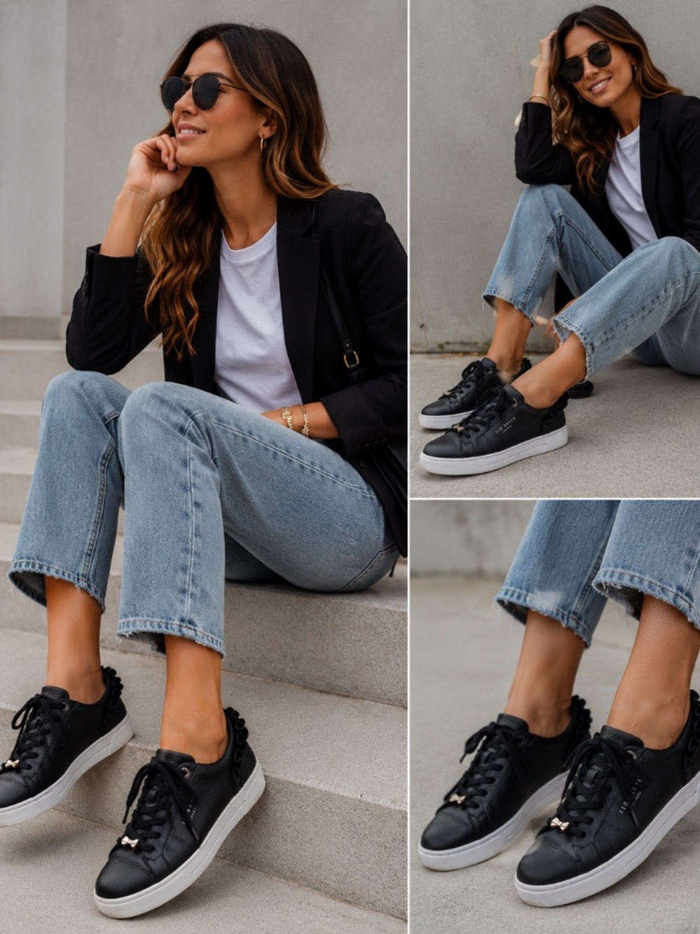 Ted Baker Black Leather Sneakers
